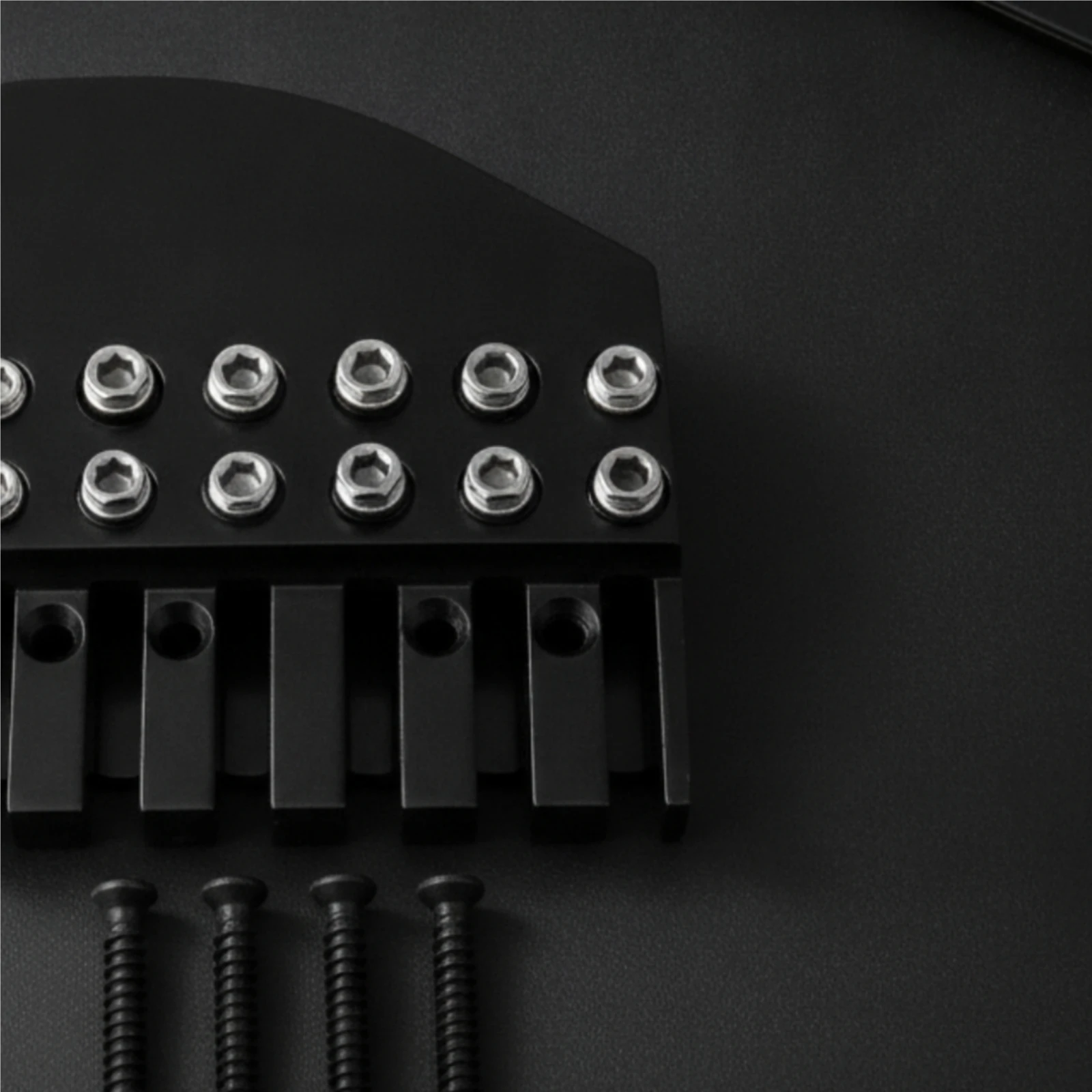 Headless Guitar Bridge Long-Lasting Headless Electric Guitar Nut and String-Locking Bridge Slim Adjustable
