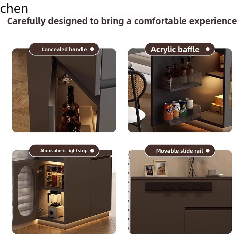 LXC Slate Island Cabinet Household Mobile Single Island Peninsula Modern Simple Side Cabinet