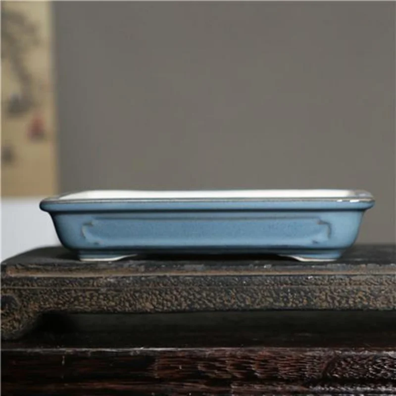 6.37" Chinese Ceramic Flowerpot Classical Desktop Bonsai Plant Flower Pot Gift