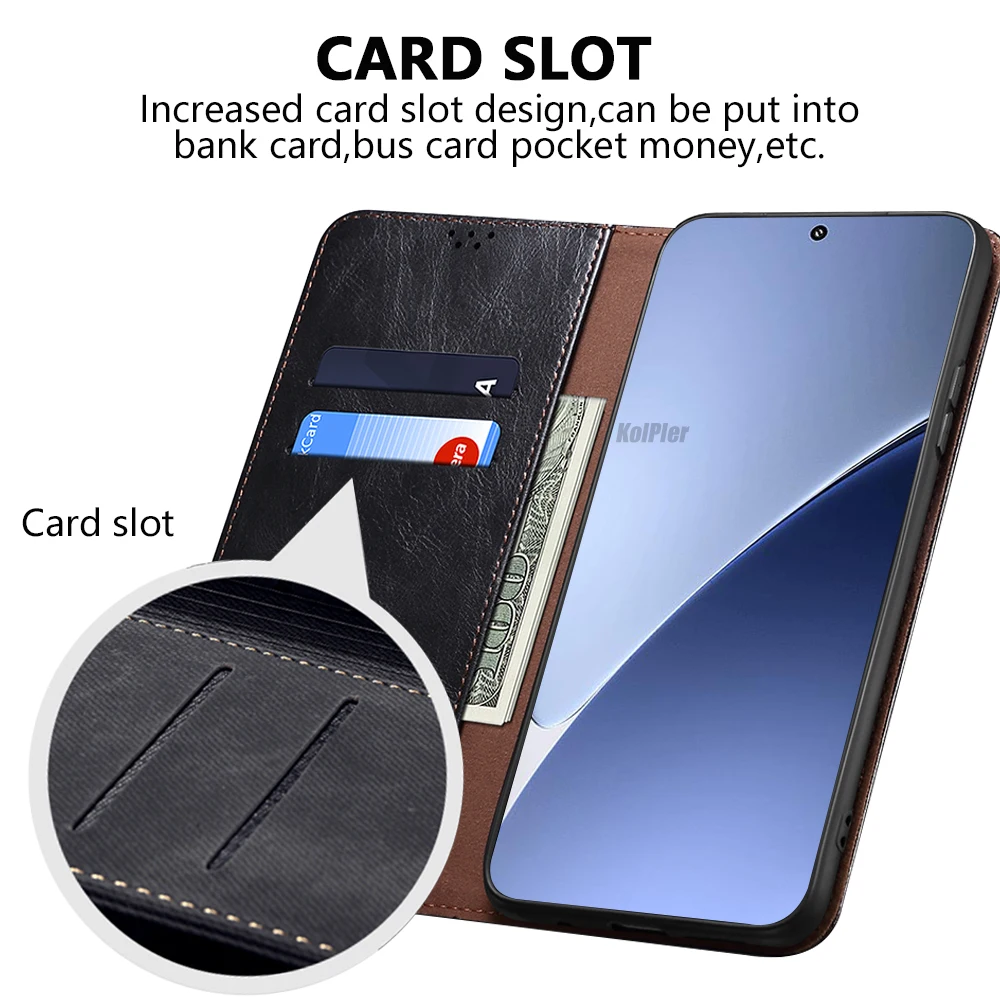 Luxury Leather Flip Wallet Case For Xiaomi Mi 15 PRO / Mi15 Card Slot Stand Magnetic Phone Cover House Protective Bag image 4