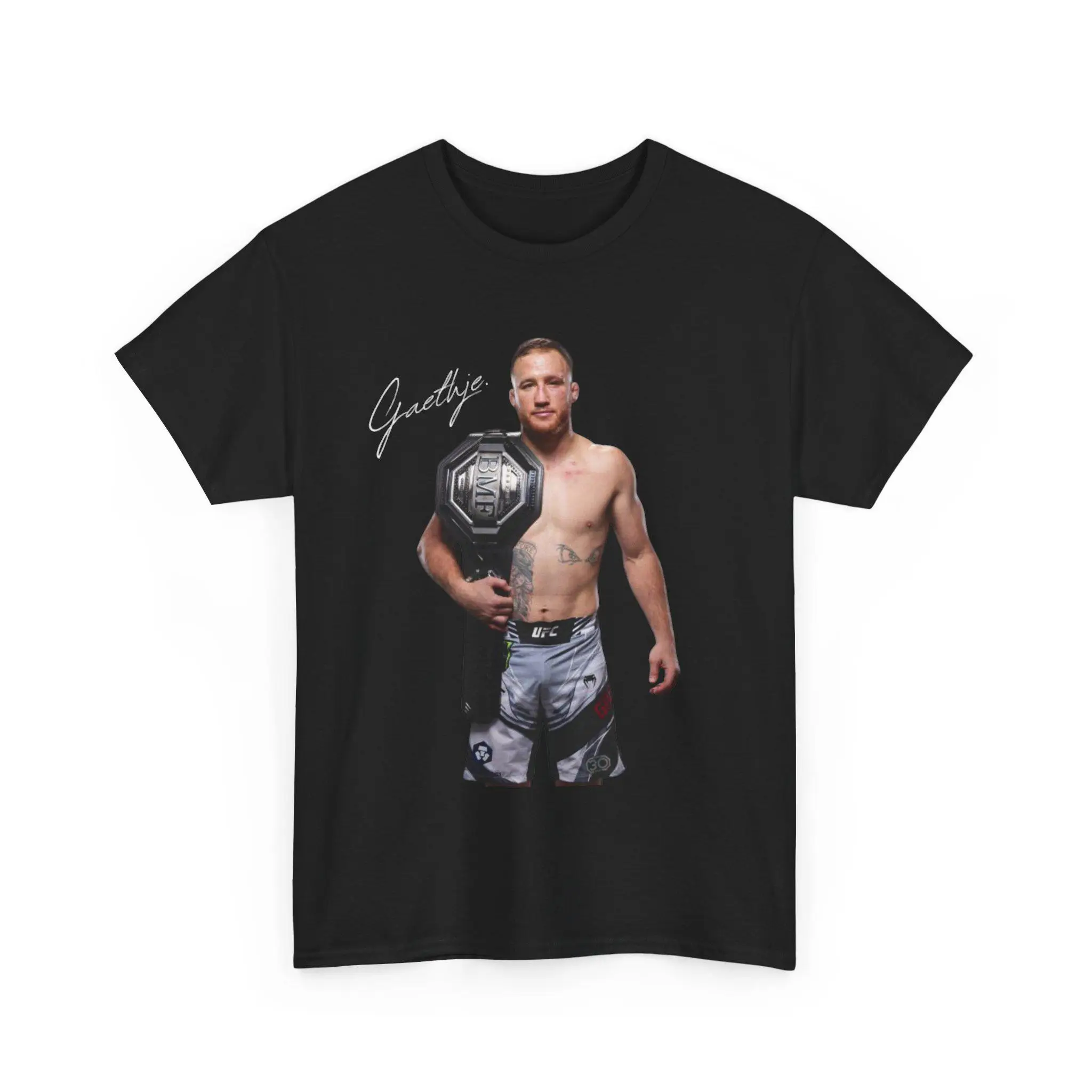 2026 été UFC Justin Gaethje combat graphique T-shirt femmes sport coton à manches courtes ample loisirs Fitness chemise unisexe