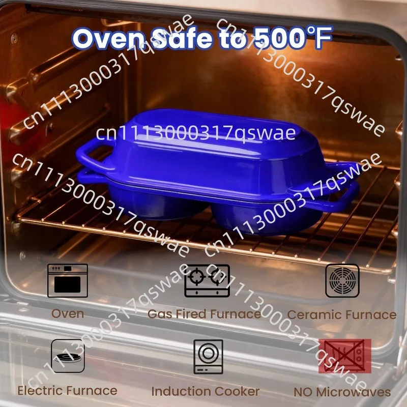 Suitable for double oven bread baking enamel cast iron oven pan double round bread mould