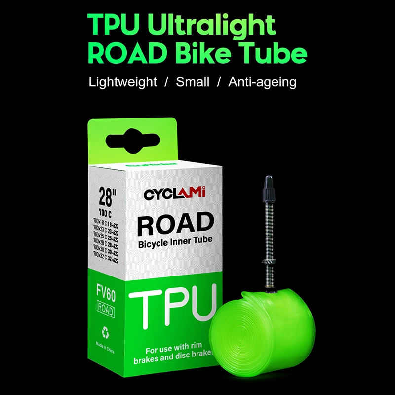 2023 New Ultralight Bike Inner Tube 700 18-32C Road MTB Bicycle TPU Tire 700c 60/80mm Length French Valve Super Light Tub