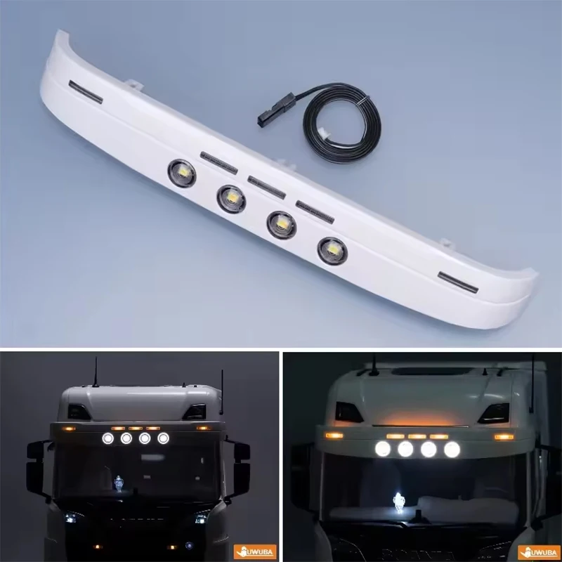 

LED Simulation Sun Visor Light Lamp for 1/14 Tamiya RC Truck for SCANIA 770S 6X4 56368 8X4 56371 Car Upgrade Accessories