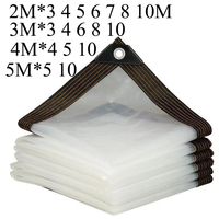 Large Clear Tarp Transparent Cover 2*3 4 5 7 8 9 3x5 4*6 10 Waterproof Tarpaulin Rainproof Plant Rain Garden Patio Awning Canopy