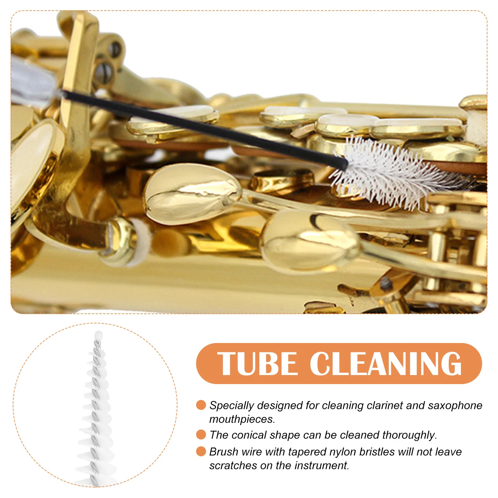 

4Pcs Sax Sound Hole Brushes Portable Professional Cleaning Tool for Wind Instruments Saxophone Musical Instrument Supply