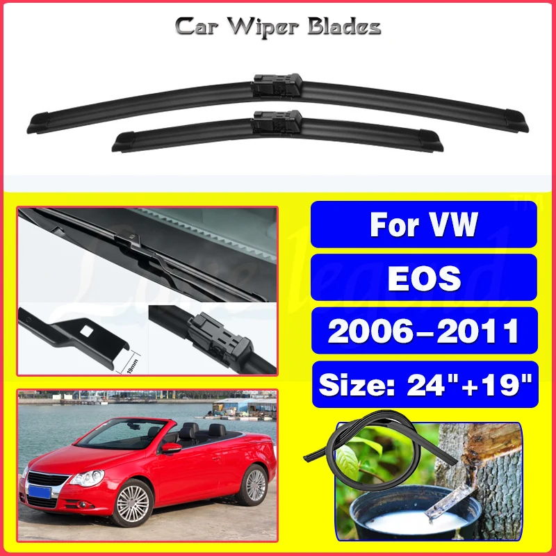 

for Volkswagen VW EOS 2006-2011 2009 2010 Car Wiper Blades FrontWindshield Windscreen Brushes Washer Car Accessories 24''+19''