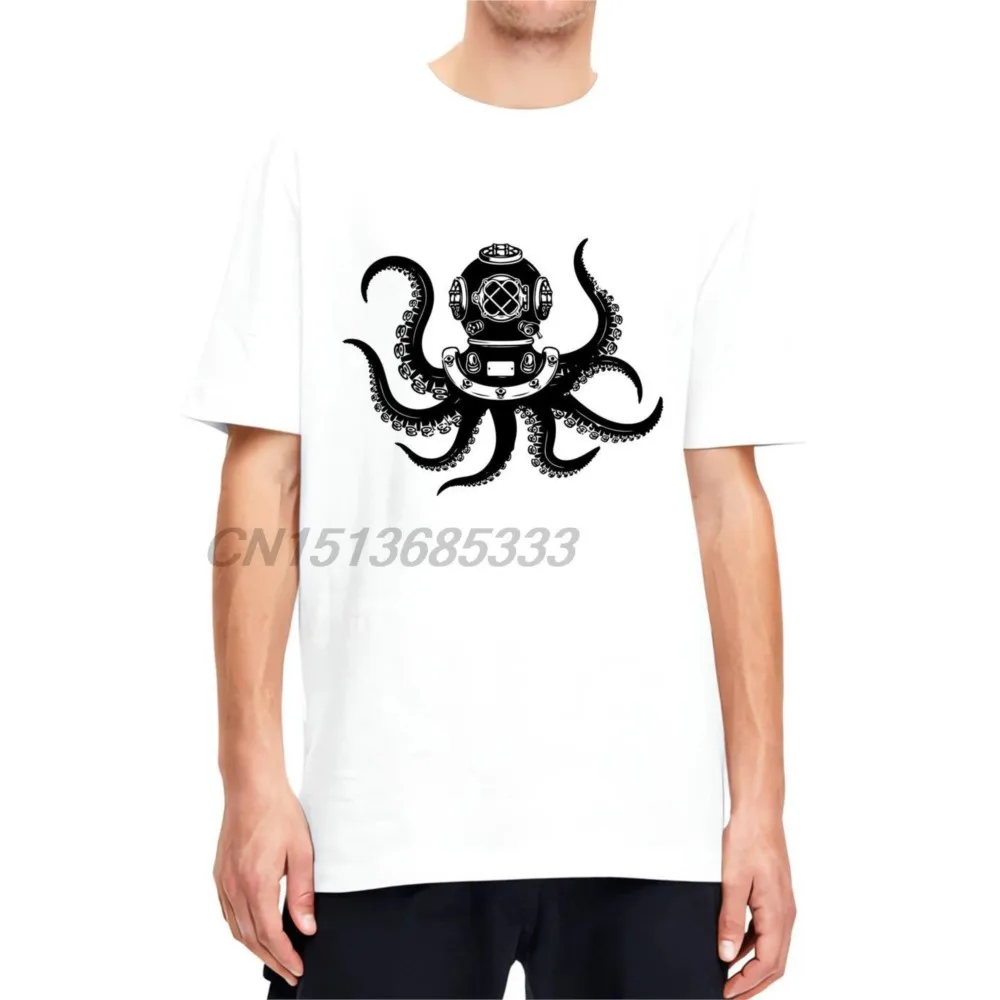 Футболка с принтом осьминога для подводного плавания унисекс, мужские топы с черепом, пальмой, пляжным принтом, отличительный дизайн