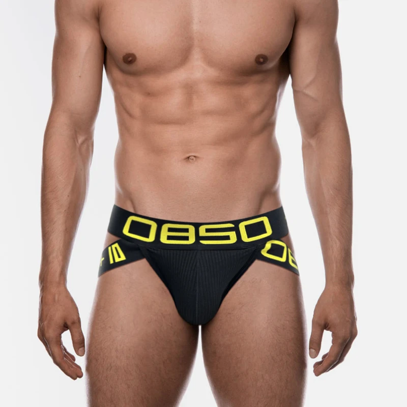 1PC Men Underwear Breathable Threaded Cotton Sexy Gay Men Briefs Hip Lifting Low Waist Sexy Underwear Full Hip Coverage