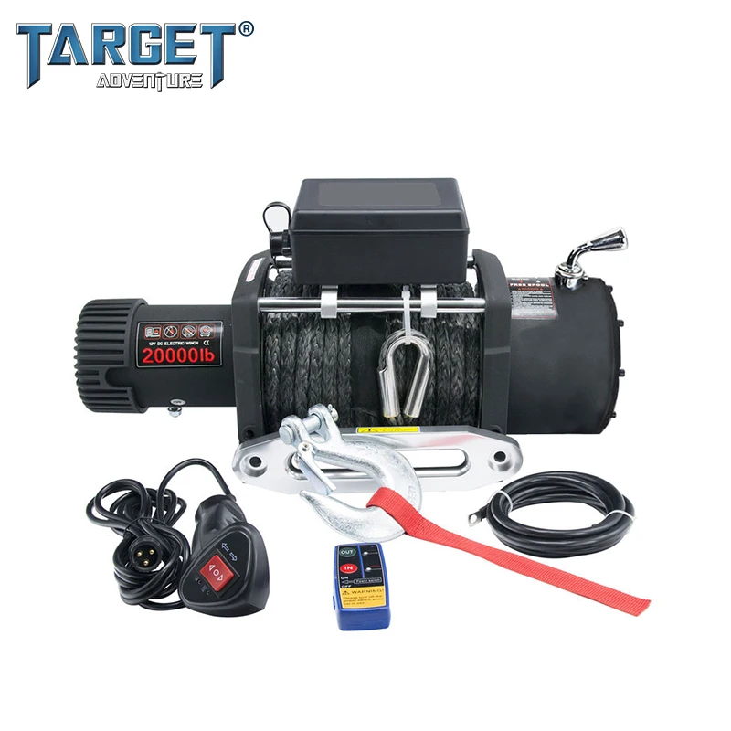 

synthetic rope outdoor 12V heavy duty electric winch CE approved 20000lb