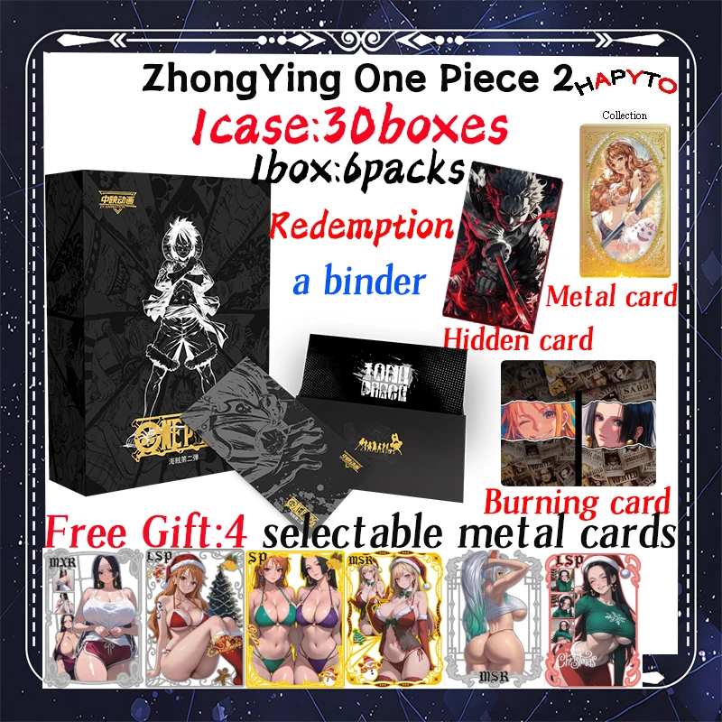 2025 Newest ZhongYing One Piece 2 Collection Boards Nami Luffy Boa Hancock Booster Box ACG CCG TCG Doujin Toy And Hobbies Gift