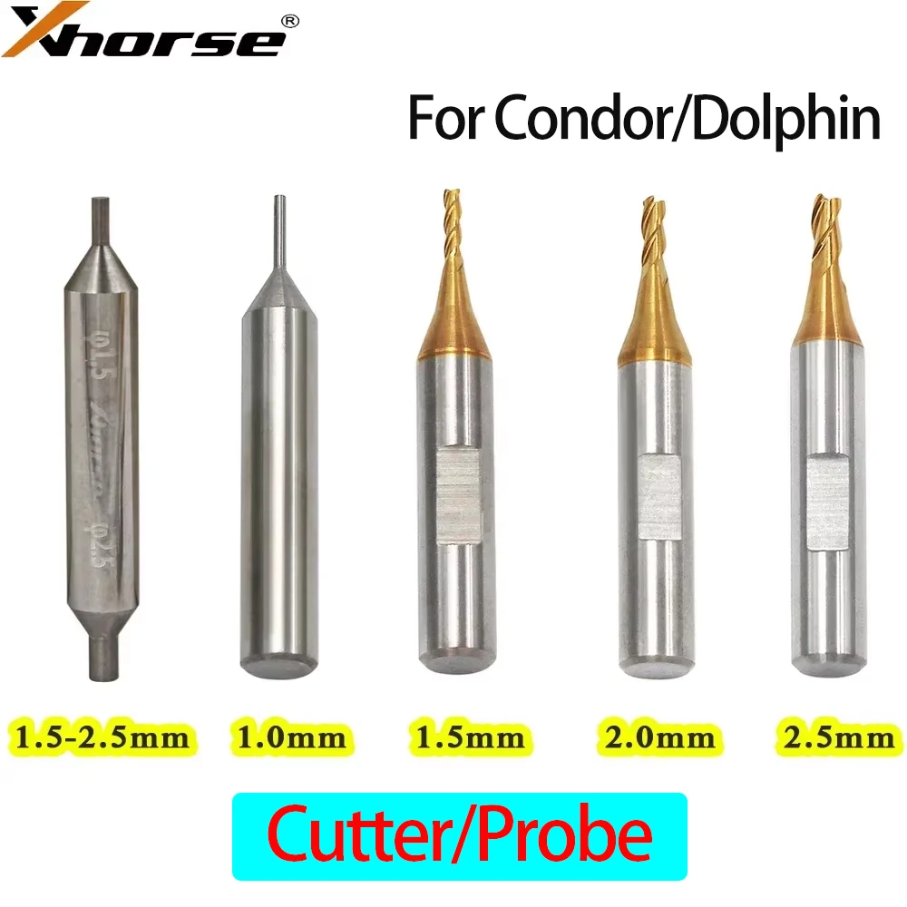 Xhorse 1.0mm 1.5mm 2.0mm 2.5mm Milling Cutter Probe for Condor XC MINI Plus XC-007 Dolphin XP-005 XP-007 Key Cutting Machine