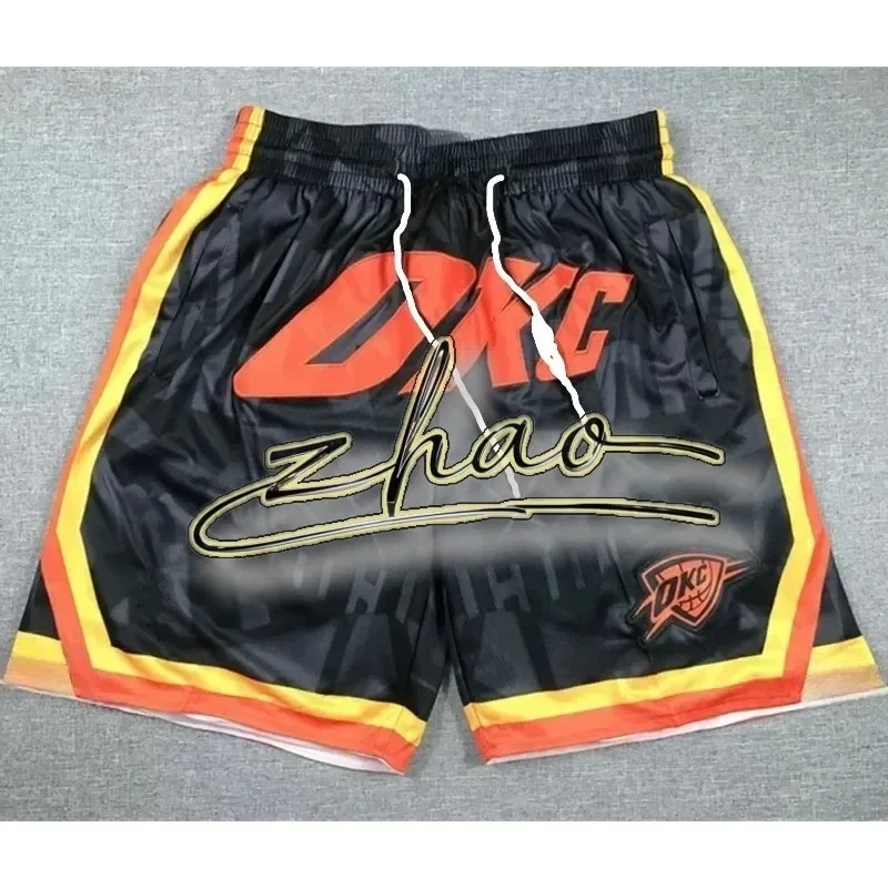 

Summer Beach Shorts NBA Thunder Summer Motorcycle Shorts Breathable Quick Drying Sports Shorts Loose Sports Shorts