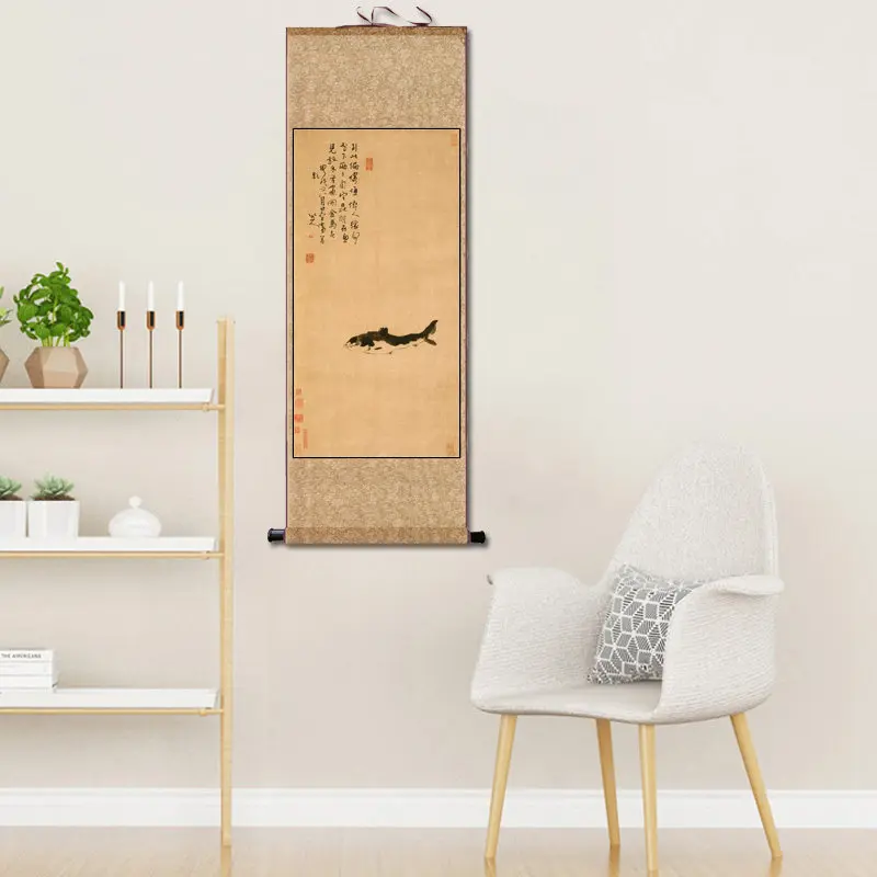 Traditional Chinese Painting Flower Bird Art Hand Painted Scroll Wall Hanging Decor for Living Room Bedroom Home Decoration