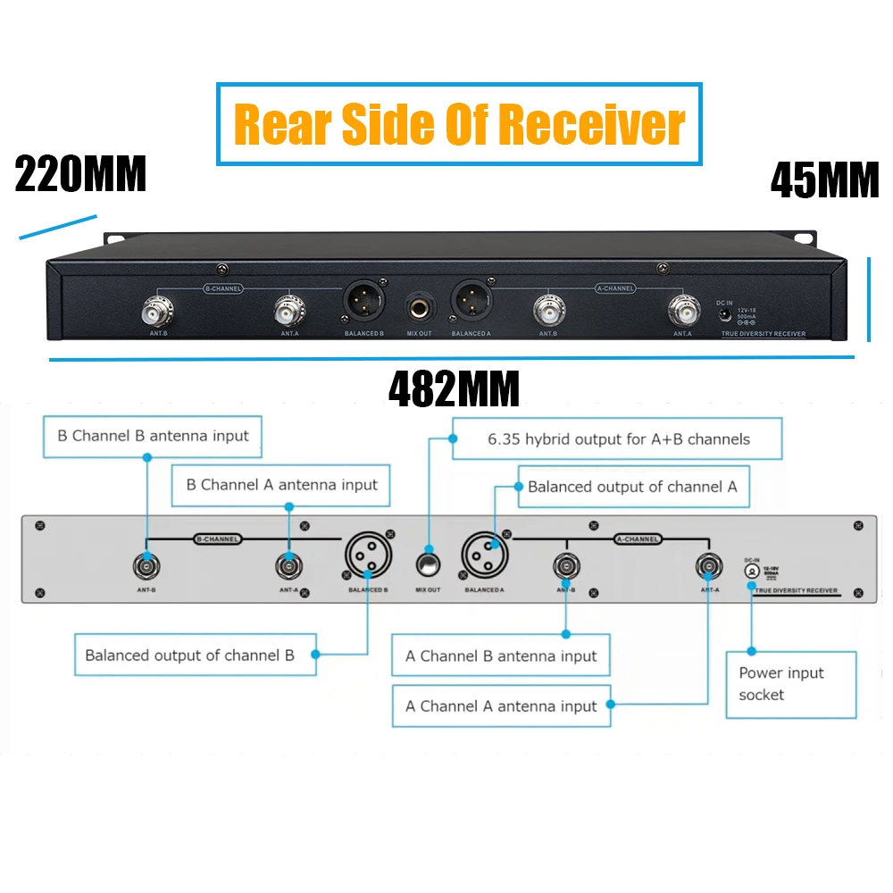 Leicozic True Diversity Microfono Wireless Professional Stage Microphone UHF With Spectrum Analyzer 10/30mW EU/US/UK Plug AD4D-X