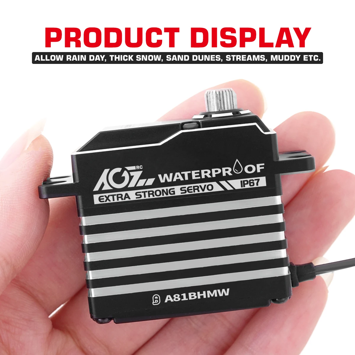 Agfrc a86bhmw a81bhmw 55kg 45kg magnetisches wasserdichtes ip67 bürstenloses digitales rc servo für rc auto crawler boot – Detail 7