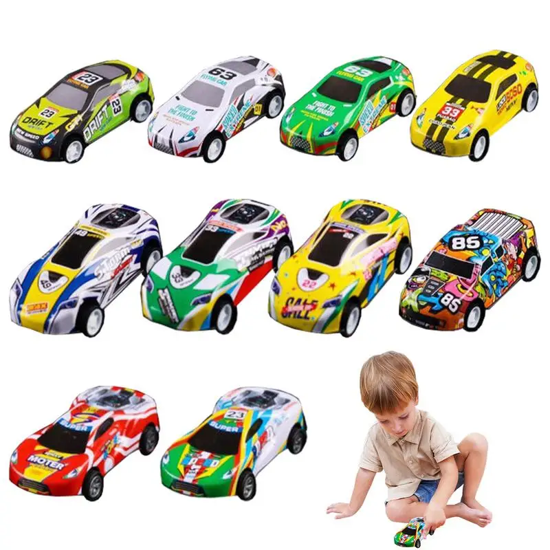 Pull Back Car Set Alloy Racing Car Pull Back Car Set Of 10 Friction Powered Car Toys For Boys GirlsEducational Play Goodie Bags