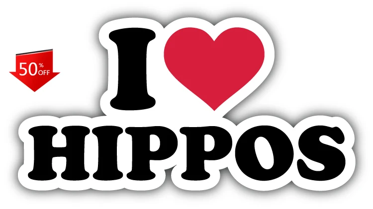 

I Love Hippos Slogan Vintage Car Laptop Window Bumper Waterproof Vinyl Decal Accessory Retro Aesthetic Vintage Cool Aesthetic