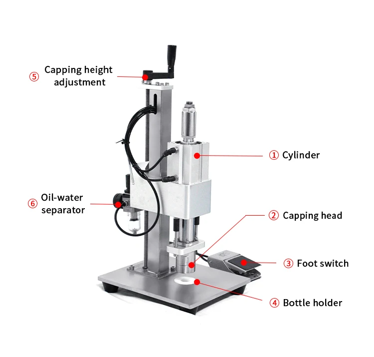 Semi Automatic Glass Plastic Perfume Bottle Capping Machine, Vial Crimping Sealing Closing Machine