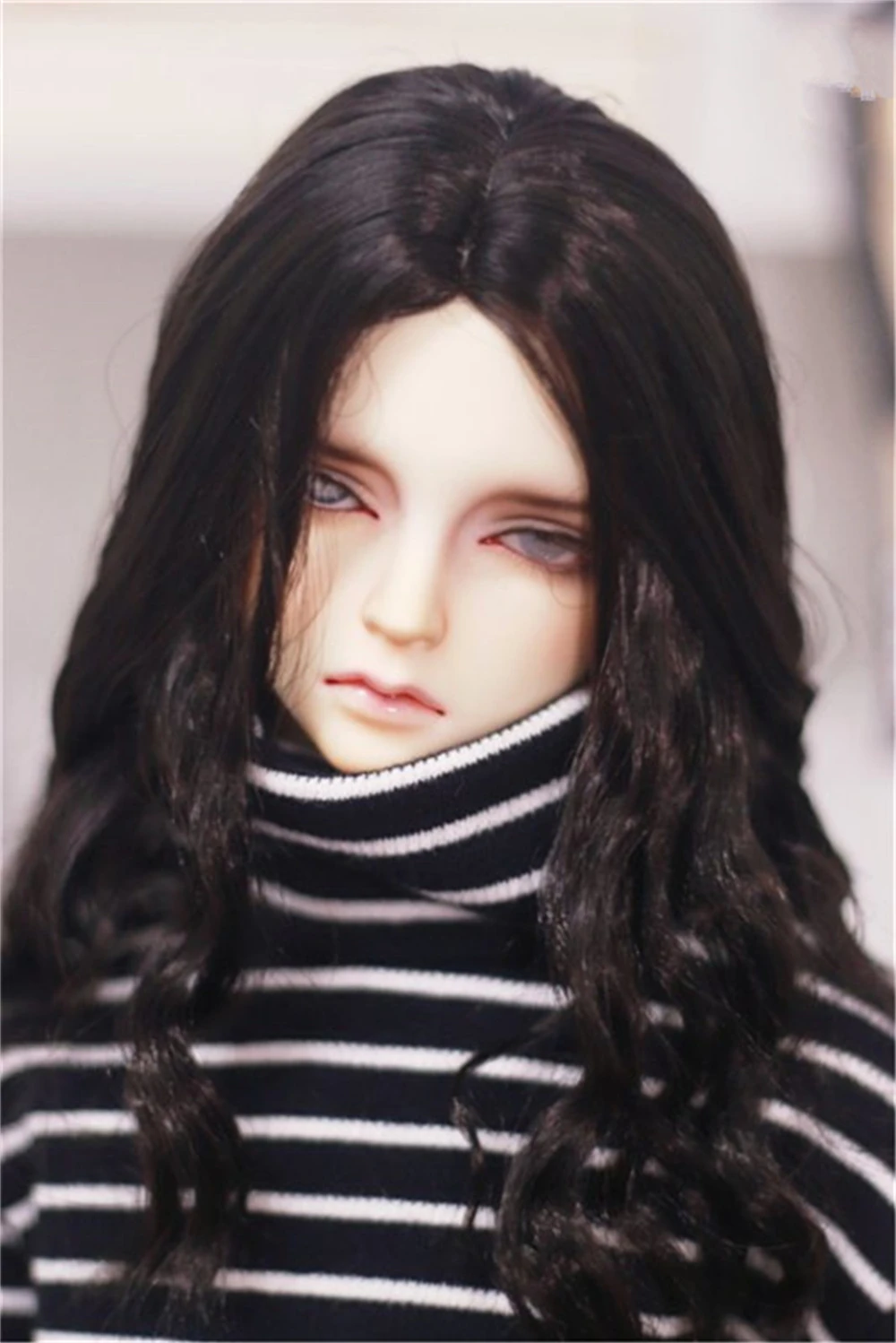 BJD doll wig is suitable for 1/3 1/4 size versatile medium split milk silk large wavy hair doll accessories for both men and wom