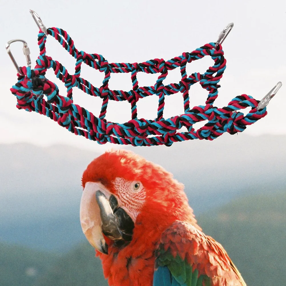 

Colorful Cotton Rope Climbing Net Large Black Hammock Cage Hanging for Hamster Rat Ferret Squirrel Parrot Small Animal Activity