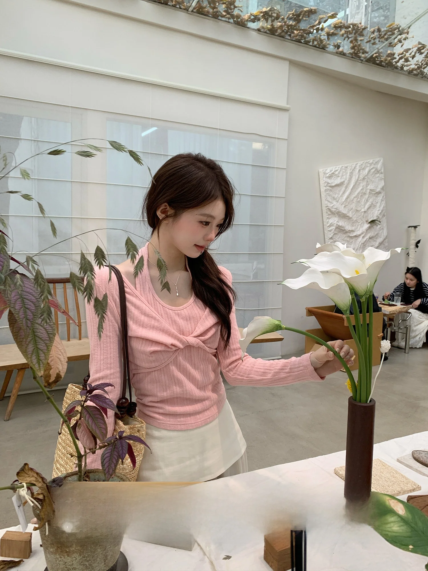 

Вязаный свитер с длинными рукавами для похудения, корейский стиль, весенняя новинка, маленький размер, женская мода для офиса и поездок на работу