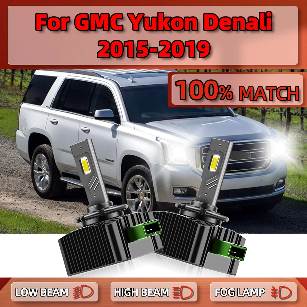 

Super Bright 120W HID Xenon Headlight Bulbs 25000LM LED Light 12V 6000K White For GMC Yukon Denali 2015 2016 2017 2018 2019