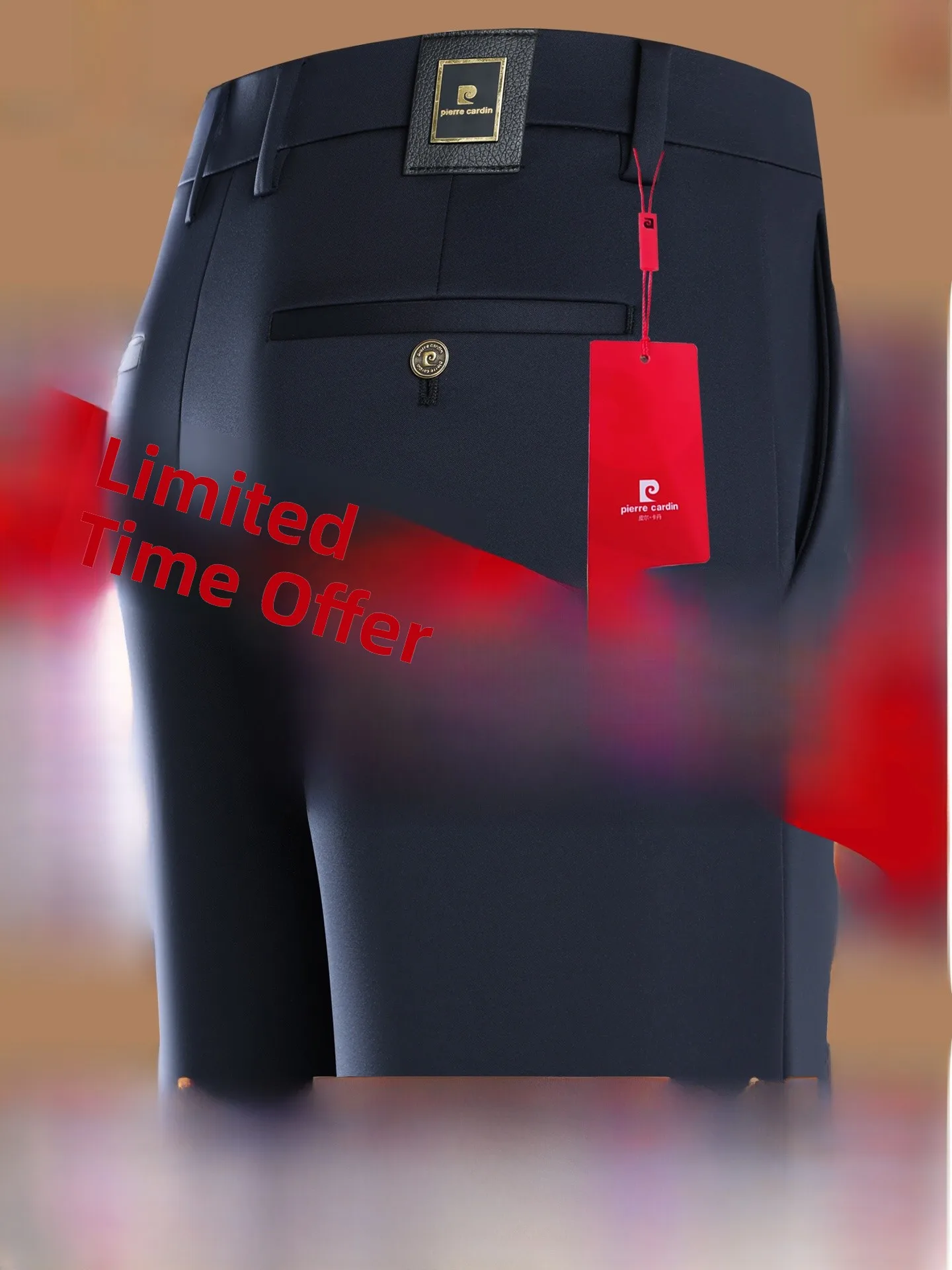 

Мужские шелковые повседневные брюки Pierre Cardin: осенне-зимние, прямые, немнущиеся, эластичные в четырех направлениях, не требующие глажки