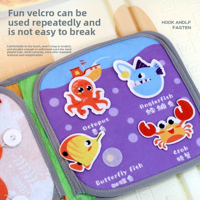Os bebês de educação infantil podem ser rasgados, podem morder, velcro tridimensional, livros rasgados à mão, brinquedos educativos cognitivos para bebês