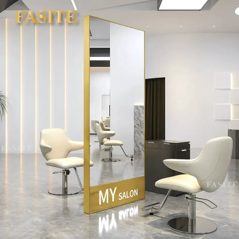 For Barber Shop Single Sided Double Sided Mirror Table Trendy Hair Perm Dyeing Cutting Floor Standing Mirror