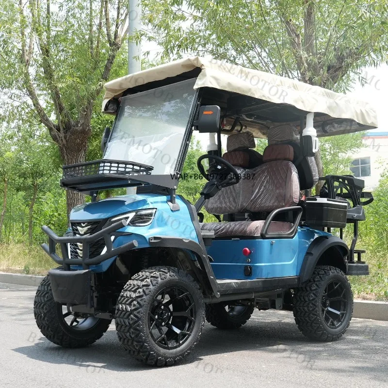 Customized 4 6 8-Seater 48V Electric Golf Cart with 72V Battery Steel Material Equipped Tail Caddie Standing Position