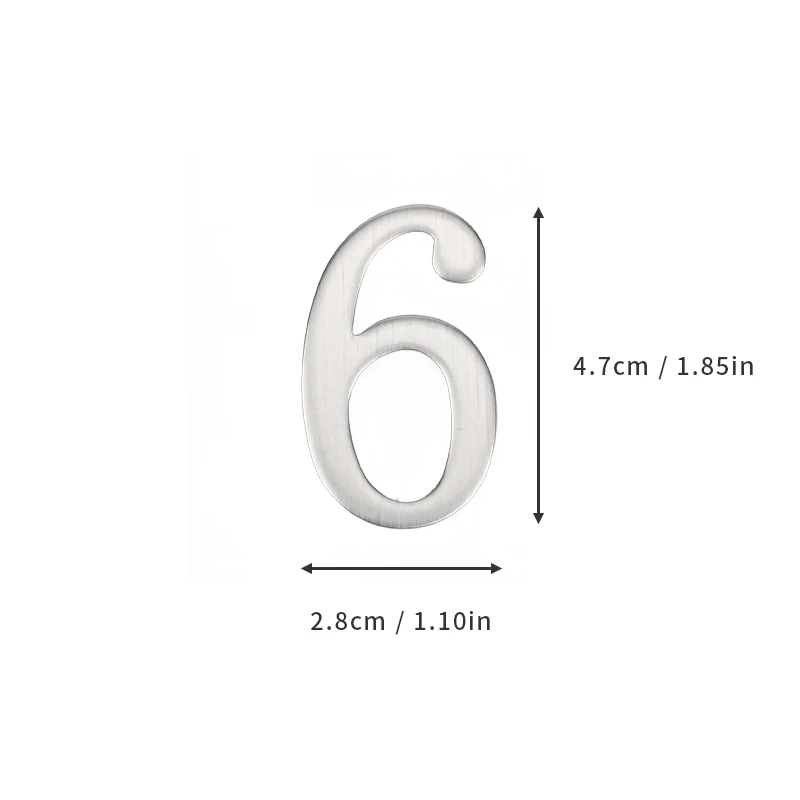 Türnummer aus Aluminiumlegierung mit selbstklebender Rückseite, 5 x 3 cm, silberne Hausnummer, Wohnungstürnummer für den Außenbereich, Hotel, Zuhause, Briefkasten – Detail 12
