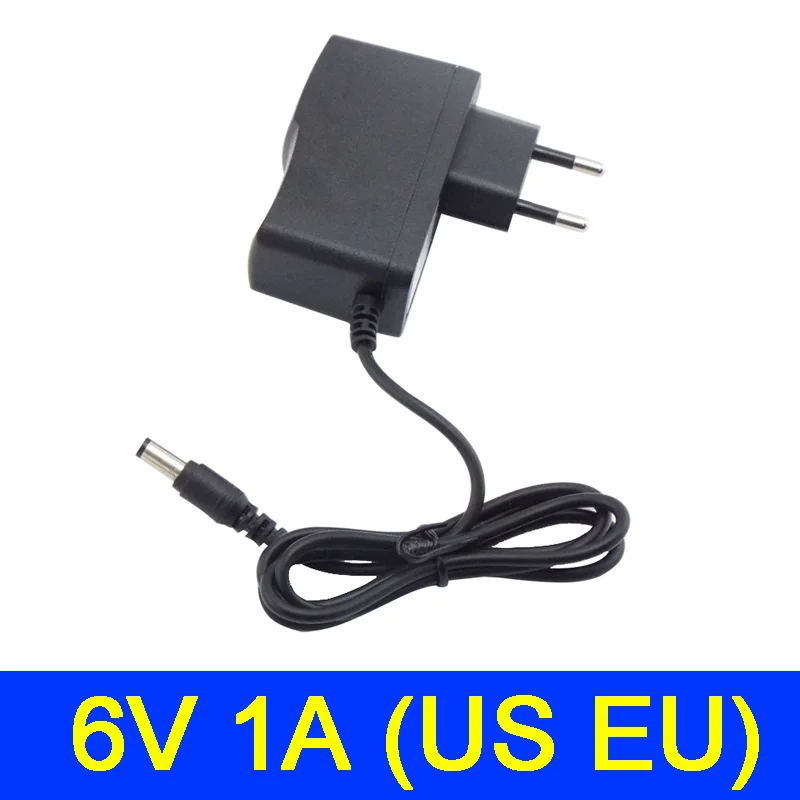 

AC 100V-240V DC Power supply Adapter plug Converter 6V 1A 1000ma For LED Strip Light CCTV Charger Switch 5.5mmx2.5mm US/EU plug