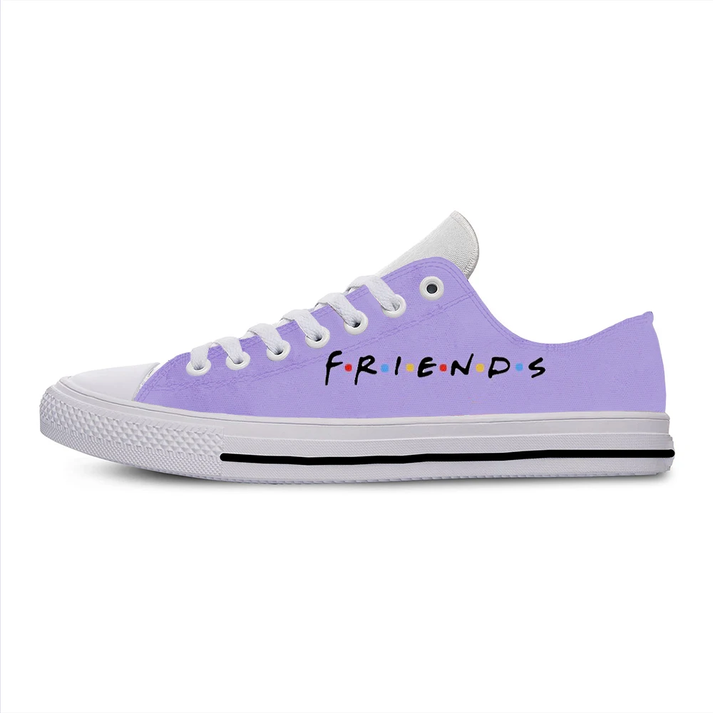 Friends TV Show Anime Cartoon Cute Fashion Funny Casual Cloth Shoes Low Top Lightweight Breathable 3D Print Men Women Sneakers