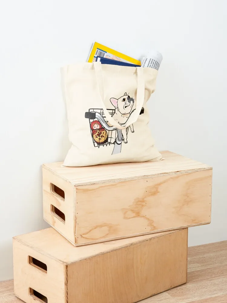 ماتيلدا the Frenchie Tote Bag sacs de Shopping Eco Bag حقائب سيدة حقيبة تسوق قابلة لإعادة الاستخدام #4