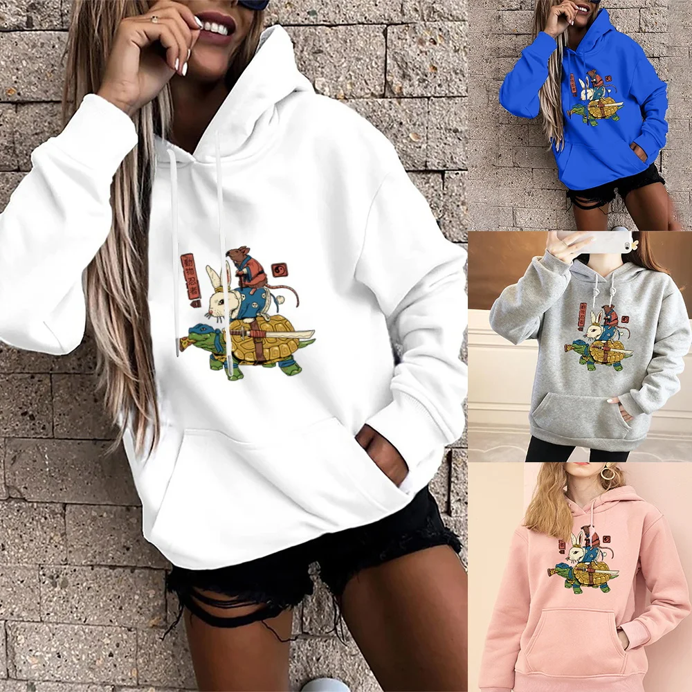 

Ladies Long Sleeve Hoodie Harajuku Sports Casual Pullover Girls Street Wear Funny Print Women's Oversized Pocket Hoodies