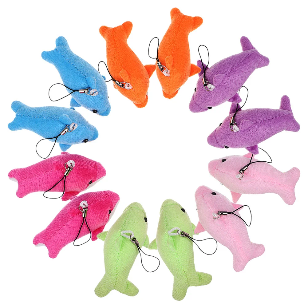 12 Pcs Identifier Backpack Hanging Dolphin Ocean Stuffed Adorn Caravan Accessories