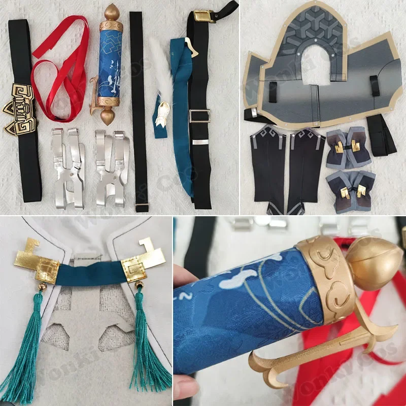 Costume de cosplay Jingyuan Star Rail, perruque de cheveux Jing Yuan, perruque, bottes, chaussures, ensemble complet, tenues de fête, accessoires