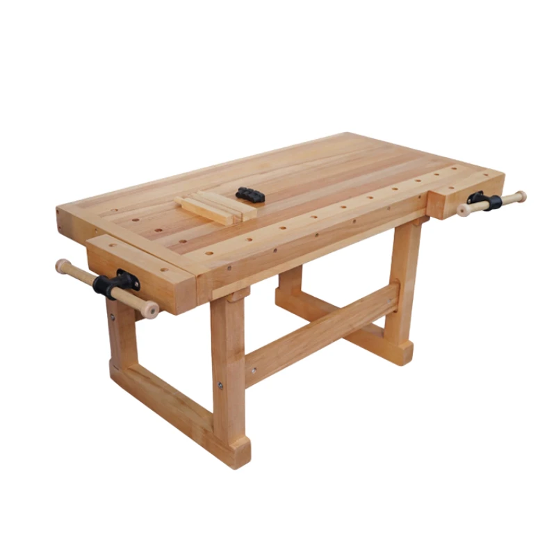 Woodworking Table Workbench Solid Wood Beech Woodworking Multifunctional Console School Maker DIY Classroom Tools