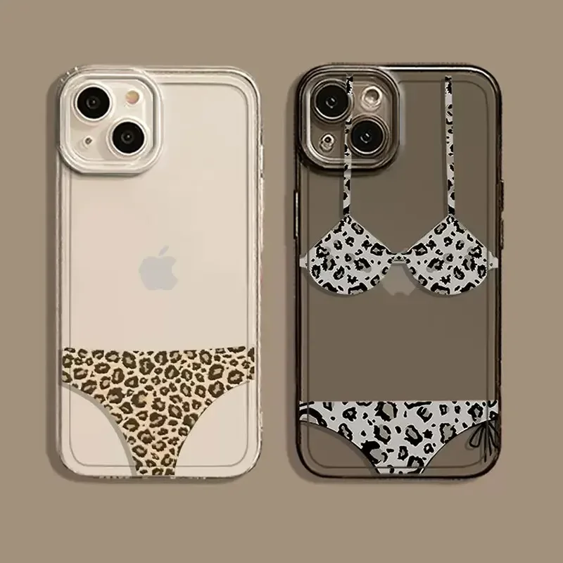

Funny Sexy Underwear Bikini Pattern Phone Case for IPhone 11 12 13 14 15 16 Pro Max Mini X XS SE2 7 8Plus Soft Clear Cover Shell