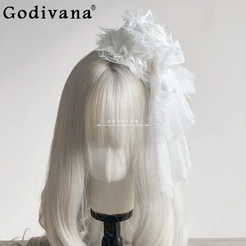Acessórios para o cabelo feminino cosplay lolita cocar gótico escuro selvagem lo elegante chapéu pequeno cocar meninas doce chapéu formal