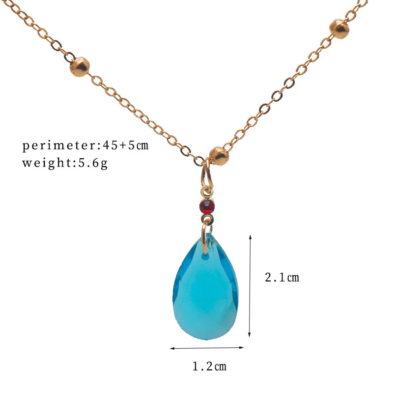 قلعة عواء متحركة قلادة أنيمي ، سلسلة الكريستال قطرة ماء الترقوة ، اكسسوارات تأثيري ، هدايا المشجعين