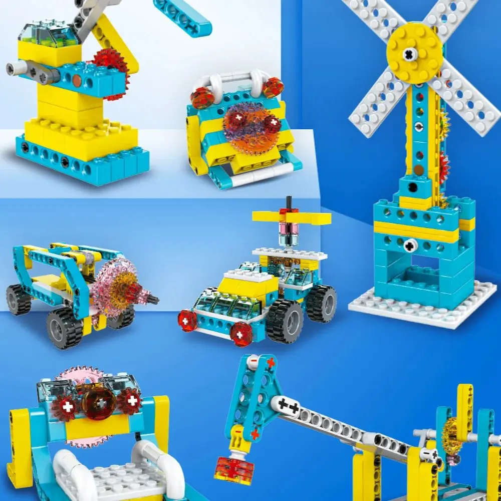 Bloc Robot ensemble Science éducation Puzzle bloc ensemble groupe mécanique engrenage jouet 3-en-un bloc paquet avec manuel d'instructions