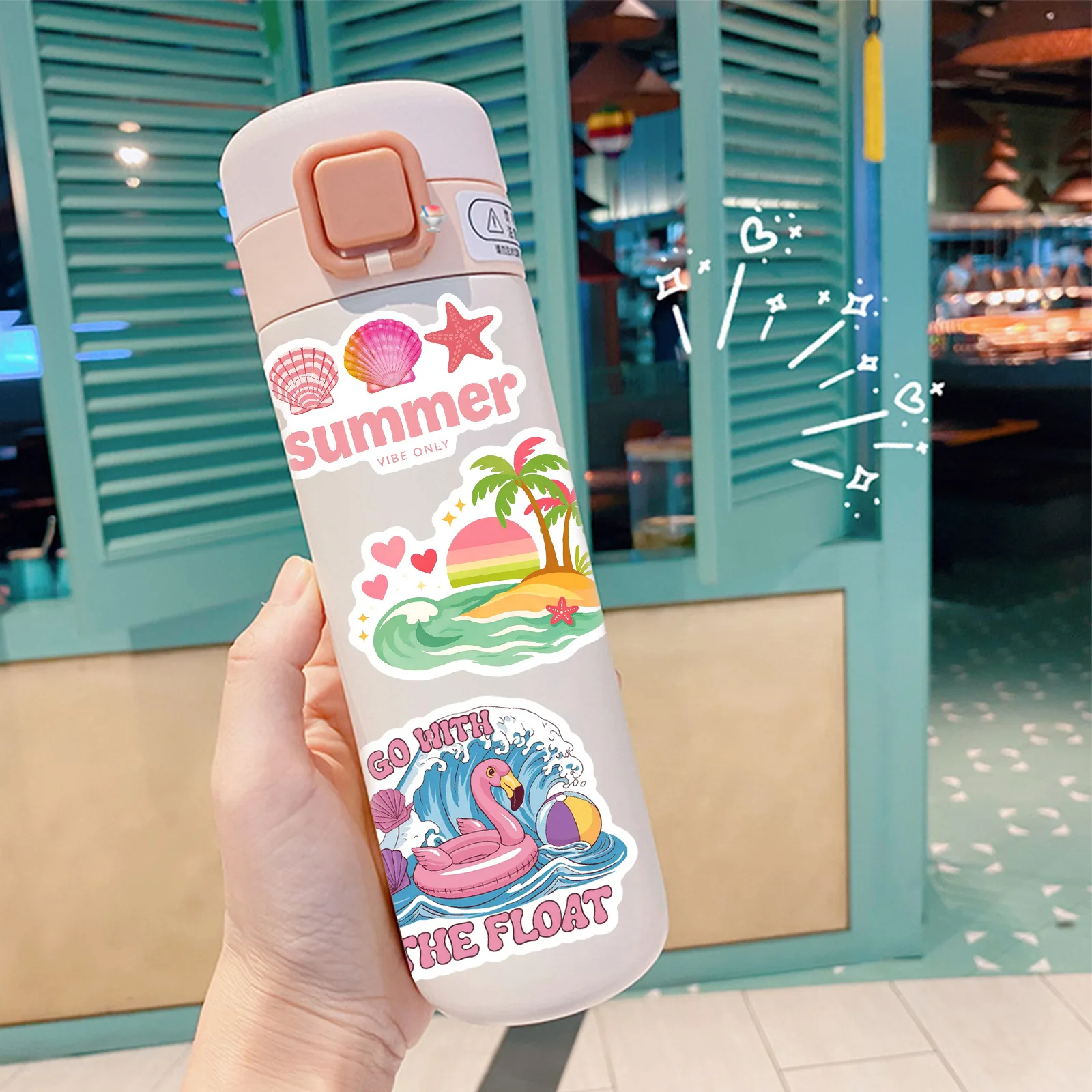 50Pcs Summer Theme Stickers Beach Surfing Kids Toy Gift Decal for Phone Laptop Bottle Car Scrapbooking Decorative Waterproof