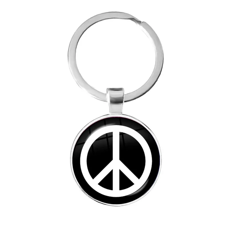 New Vintage Hippie Peace Sign Van Bus Keychain Fashion Men Women Purse Bag Car Pendant Key Chain Ring Holder Jewelry For Gift