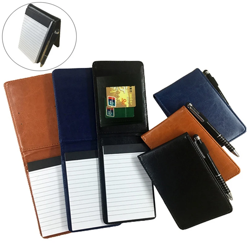 Leather Mini Pocket Notebook Multifunction A7 Planner Daily Memos Note Book Refills Work Notepad Business Office Supplies