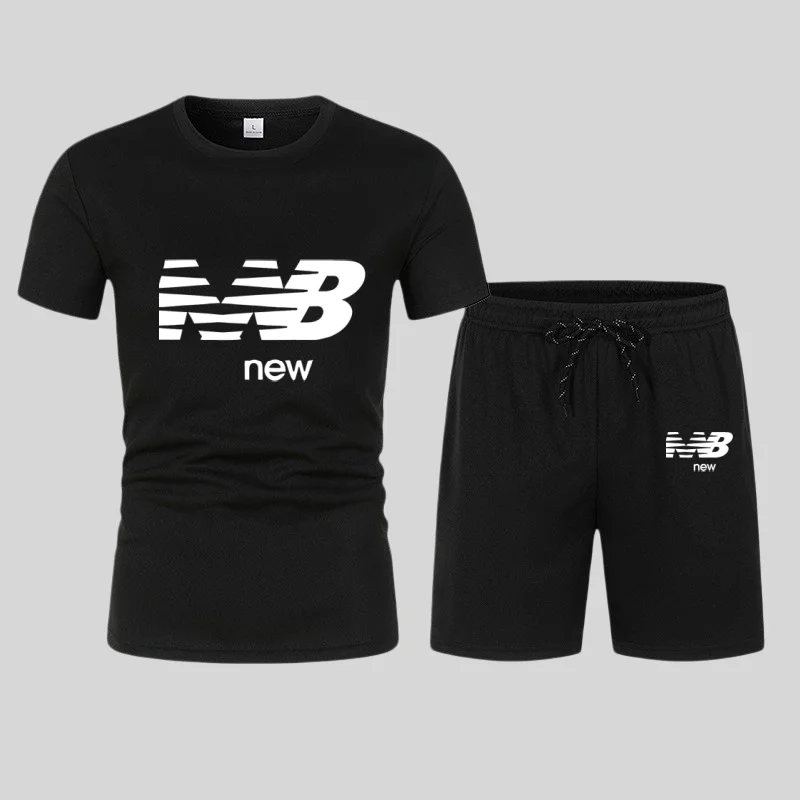 2026 New Model Breathable Quick-Drying Sport Business Print Running T-Shirt - Summer Streetwear Casual Set