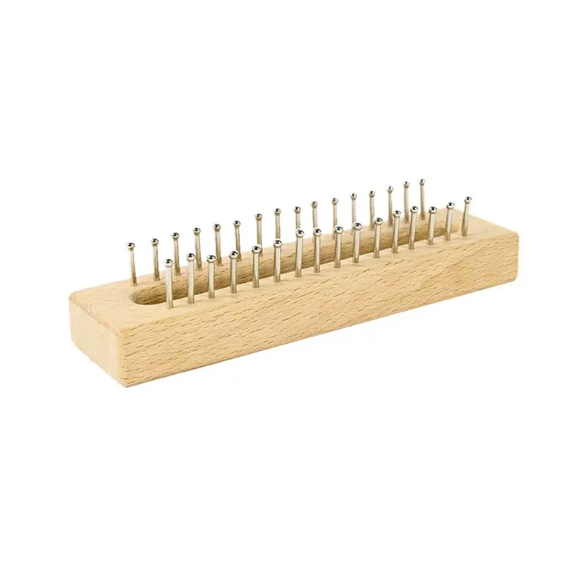 32 pinos de madeira tricô tear placa gancho kit agulha diy artesanato para chapéus meias lenços tecelagem ferramenta