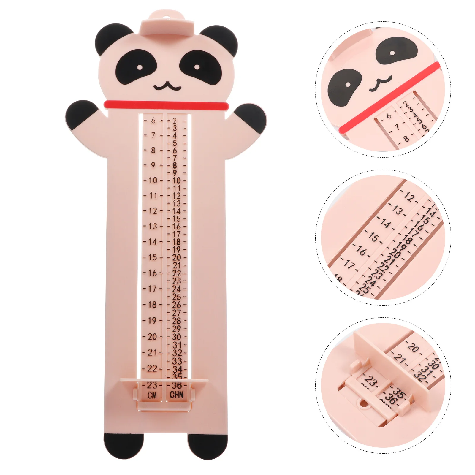 Regla de medición de pie, deflector deslizante, medición de tamaño preciso para bebés, Material saludable, calibración estéreo alta, 1 ud.