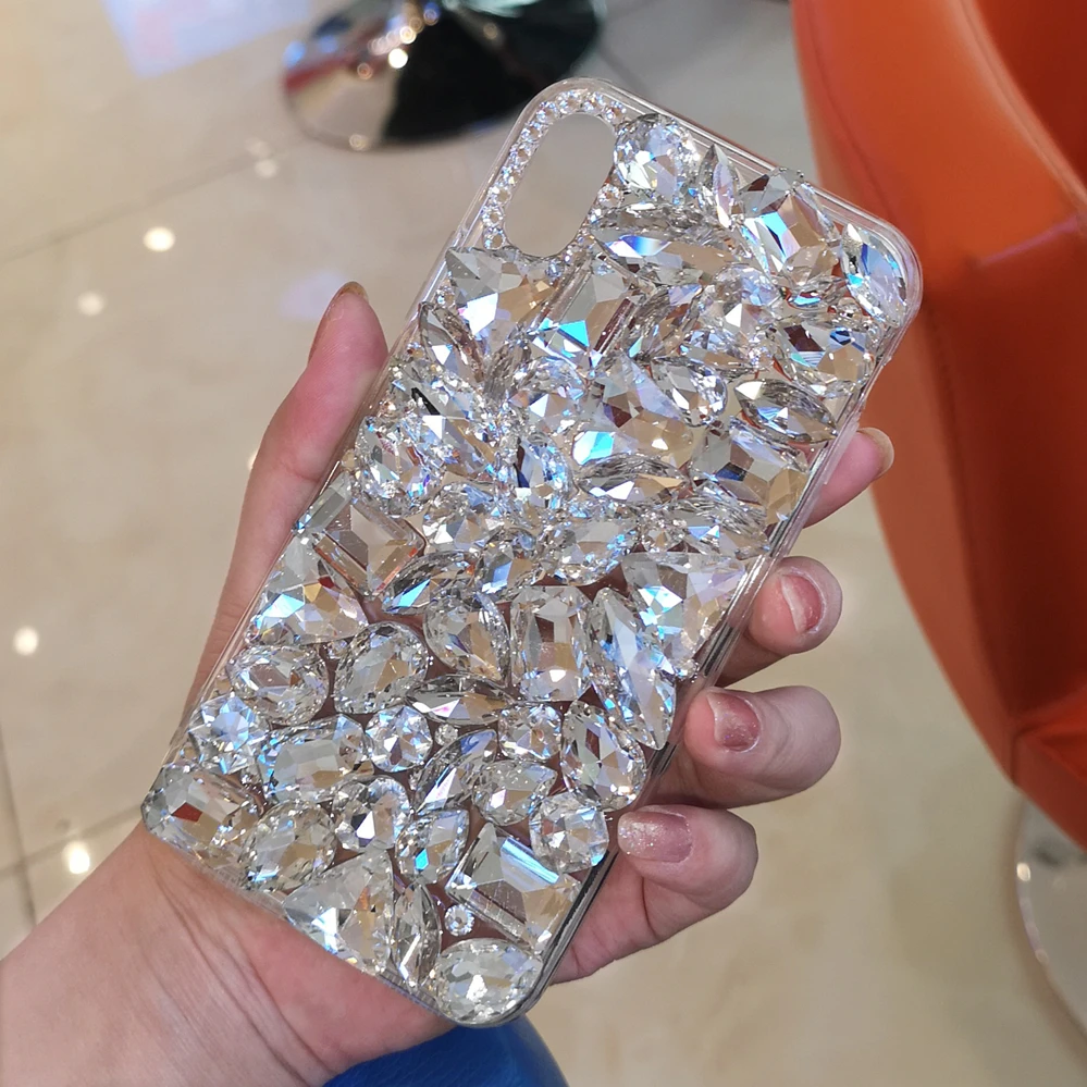 

Luxury 3D Diamond Case Rhinestone Bling Cover Diamond Coque Soft Capa for iPhone 13 12 11 14 15 16 Pro Max X XS MAX XR 8 7 Plus